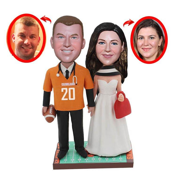 Custom Sport bobbleheads Wedding Cake Toppers For Wedding, Personalized Wedding bobbleheads From Your Photos - Abobblehead.com