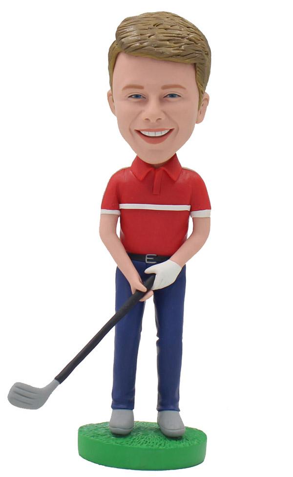 Custom Golfer Bobblehead Man, Personalized Golf Bobblehead, Customized Golf Bobblehead - Abobblehead.com