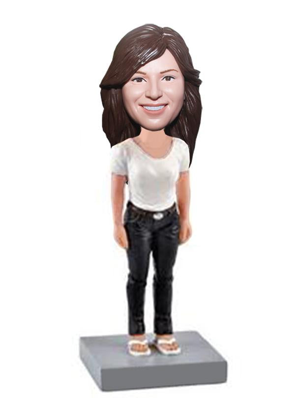 Custom Summer Bobbleheads Women Gril Make Your Doll Look Like You - Abobblehead.com