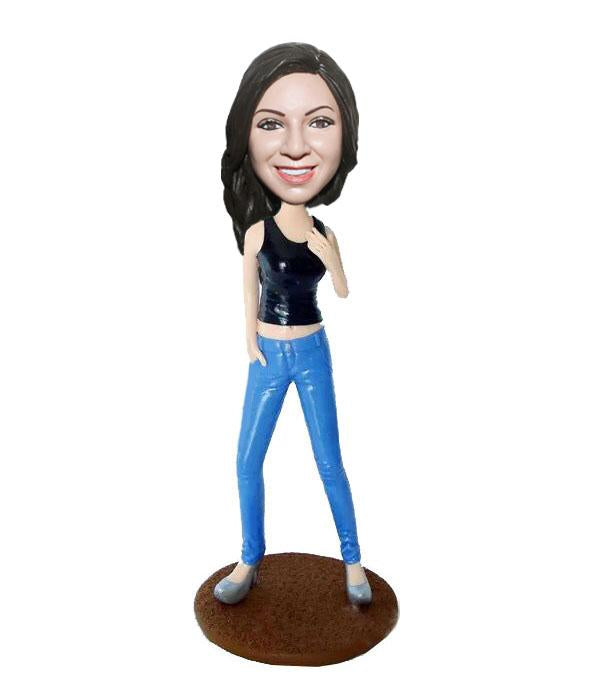 Custom Bobbleheads That Look Like You, Custom Bobblehead Of Girlfriend - Abobblehead.com