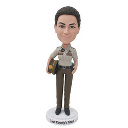 Custom Police Officer Bobblehead, Personalized Women Policemen Bobblehead - Abobblehead.com