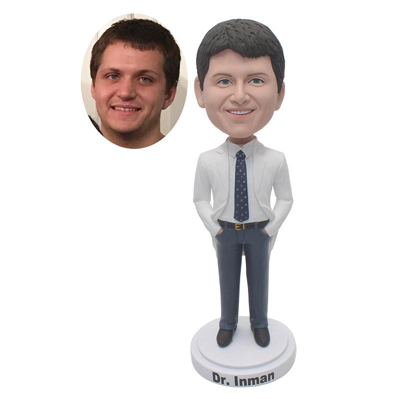 Custom Groomsmen Bobbleheads, Personalized Bridegroom Bobblehead, Make Your Own Gentleman Bobblehead - Abobblehead.com