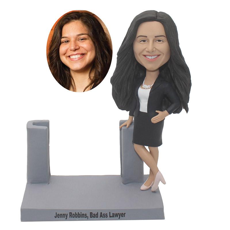 Custom Bobblehead Business Card Holder, Personalized Business Card Holder Bobblehead - Abobblehead.com