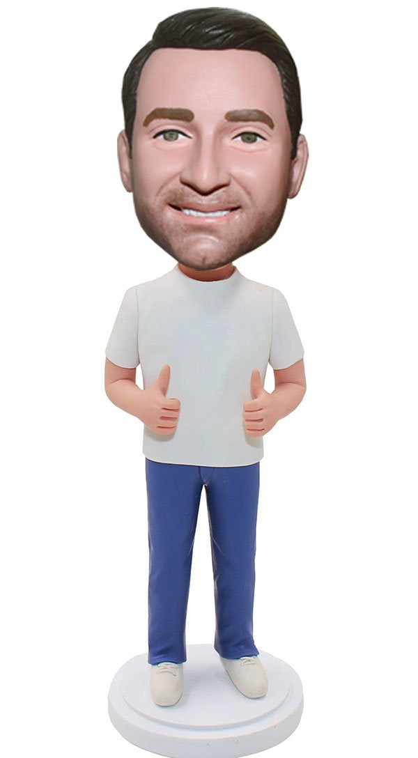 Custom Thumbs Up Bobblehead Man, Custom Bobblehead Thumbs Up Man - Abobblehead.com