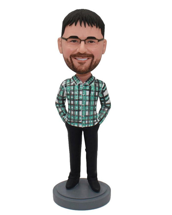 Cheap Custom Man Bobbleheads Hands in the Pocket - Abobblehead.com