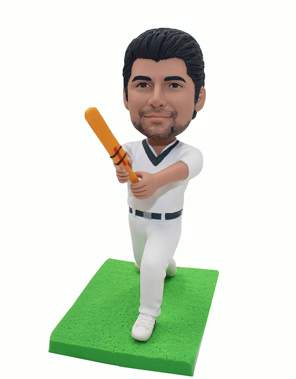 Custom Cricket Player Bobblehead, Personalized Cricket Playing Bobbleheads - Abobblehead.com