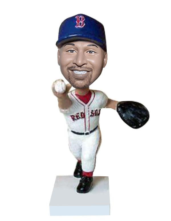 Custom Face Pitching Baseball Bobblehead, Personalized Baseball Pitcher Bobblehead - Abobblehead.com